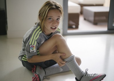 niña futbolista en un book de fotos Madrid